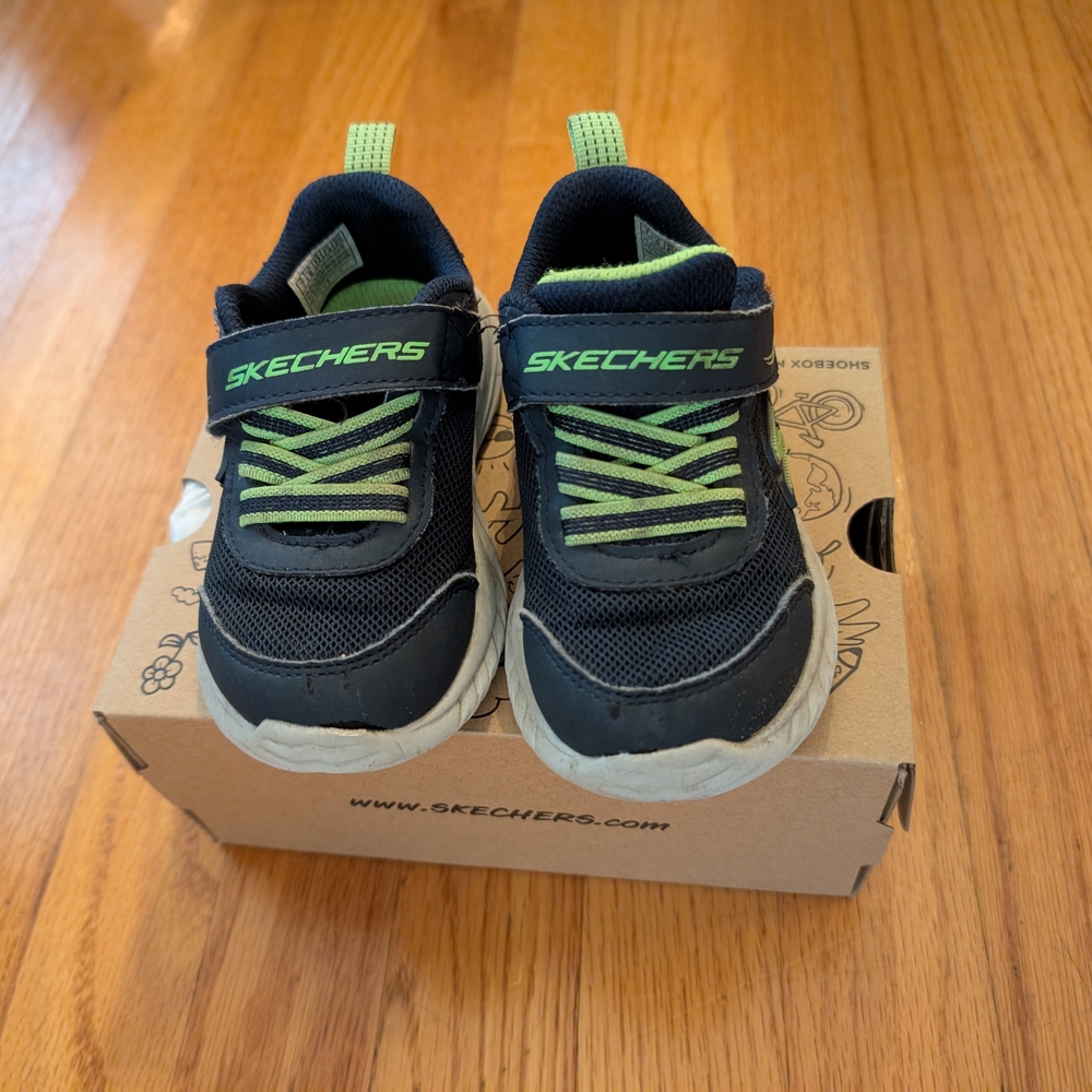 Skechers Kids' Black and Green Shoes